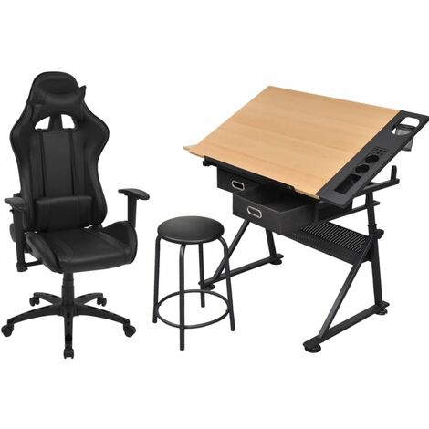 Table à dessin à dessus inclinable avec chaise de jeux