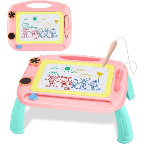 Table à dessin magnétique (rose clair)