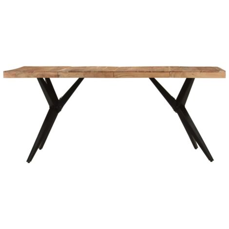 Table à dîne  Table de salle à mangerr noir 180x90x77 cm bois d'acacia solide