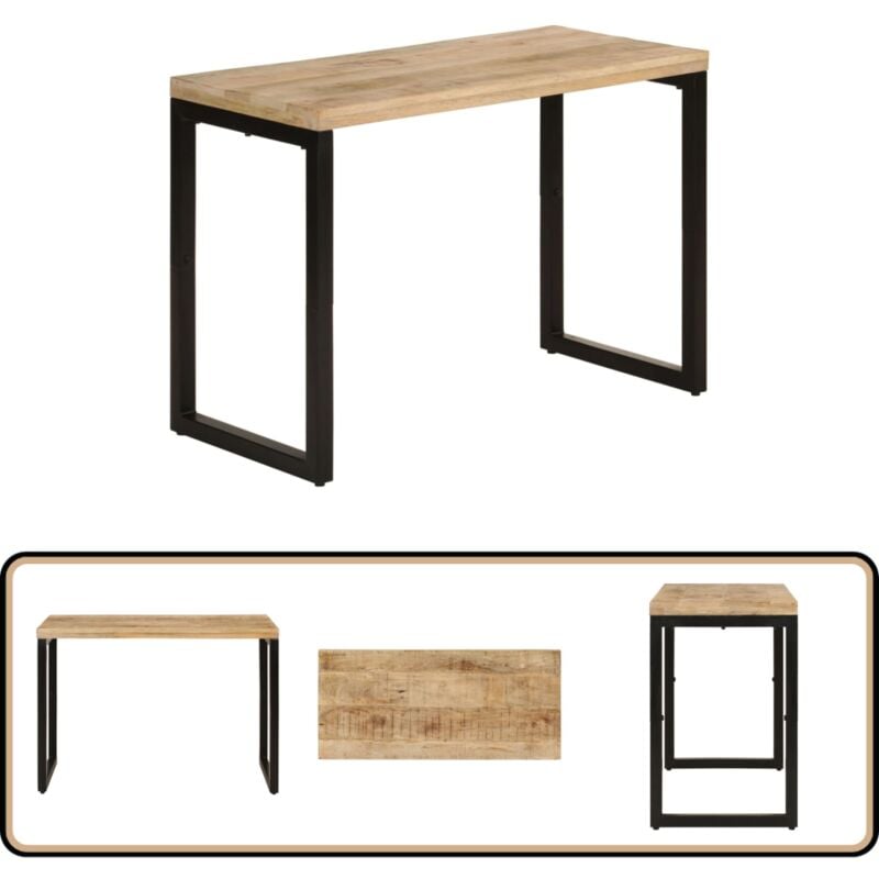 Table à dîner 110x50x76 cm Bois de manguier massif - Table à Manger - Table En Bois - Table Industrielle - Table Design - Table Salle à Manger