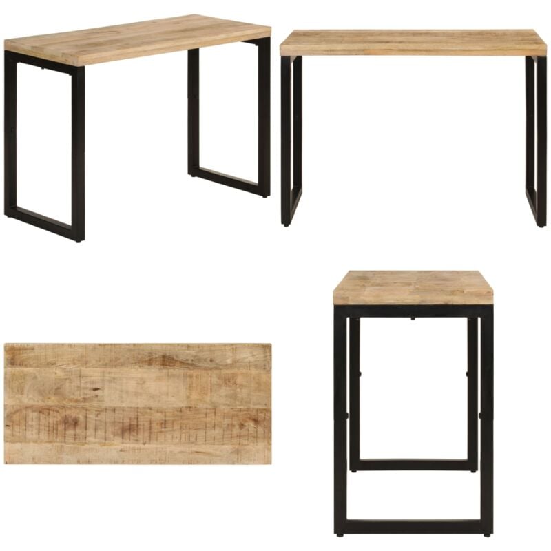 Table à dîner 110x50x76 cm Bois de manguier massif - Table à Manger - Table En Bois - Table Industrielle - Table Design - Table Salle à Manger - Home