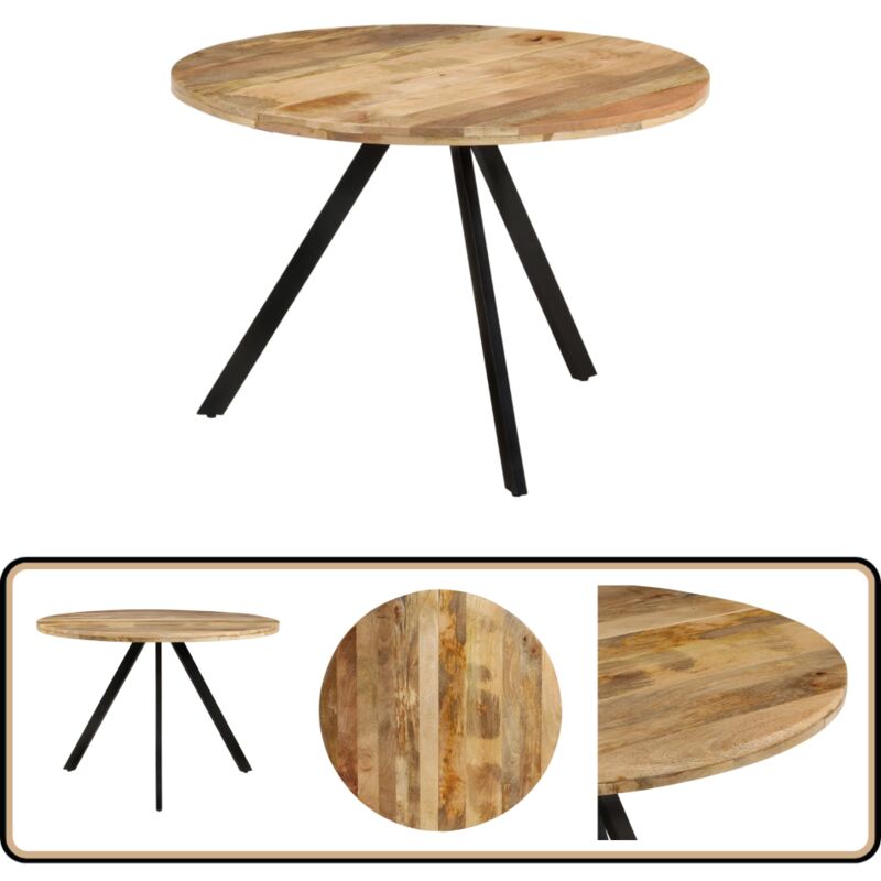 Vidaxl - Table à dîner 110x75 cm Bois de manguier massif - Table à Manger - Table Ronde - Table En Bois - Mobilier Vintage - Meubles Rustiques