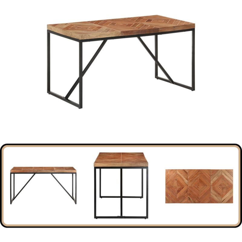 Vidaxl - Table à dîner 140x70x76 cm Bois massif d'acacia et de manguier - Table à Manger - Table En Bois - Acacia - Manguier - Style Industriel