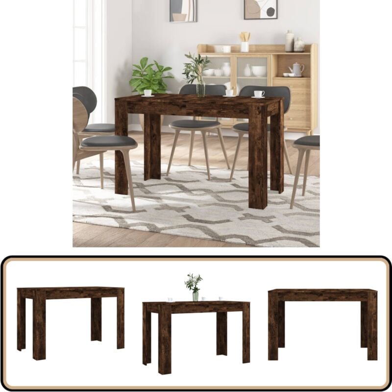 Vidaxl - Table à dîner chêne fumé 120x60x76 cm bois d'ingénierie - Table à Manger - Table En Bois - Table Design - Table Moderne - Table Élégante