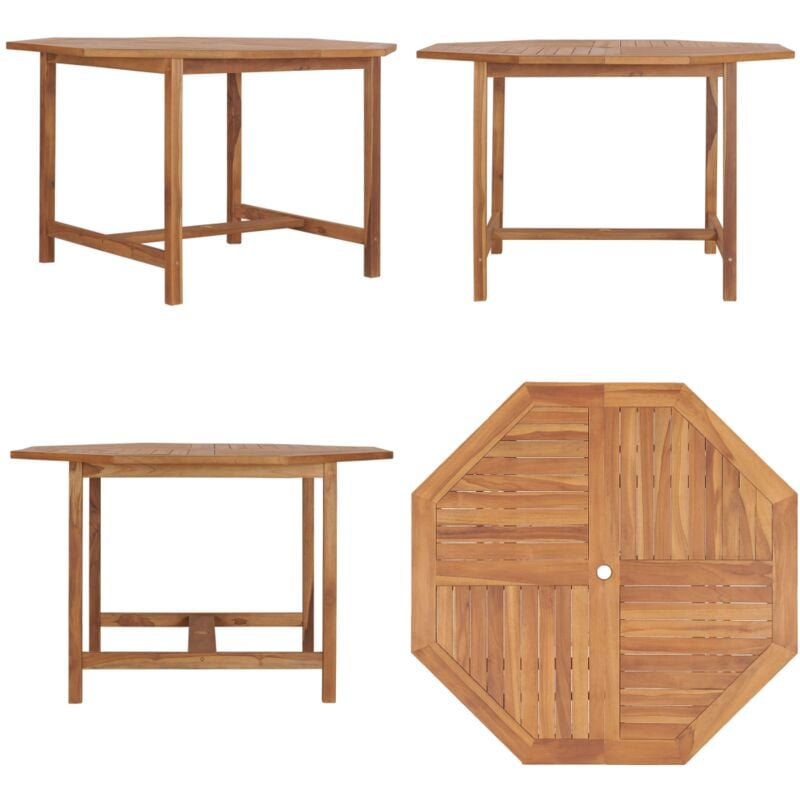 Table à dîner de jardin 110x110x75 cm Bois massif de teck - Table De Jardin - Table Repas Extérieure - Mobilier De Jardin - Table En Teck - Table
