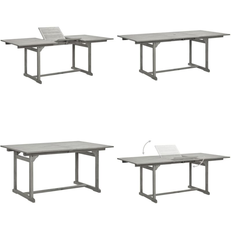 Table à dîner de jardin (150-200)x100x75cm Bois d'acacia massif - Table De Jardin - Table Extensible - Acacia Massif - Mobilier De Jardin - Table