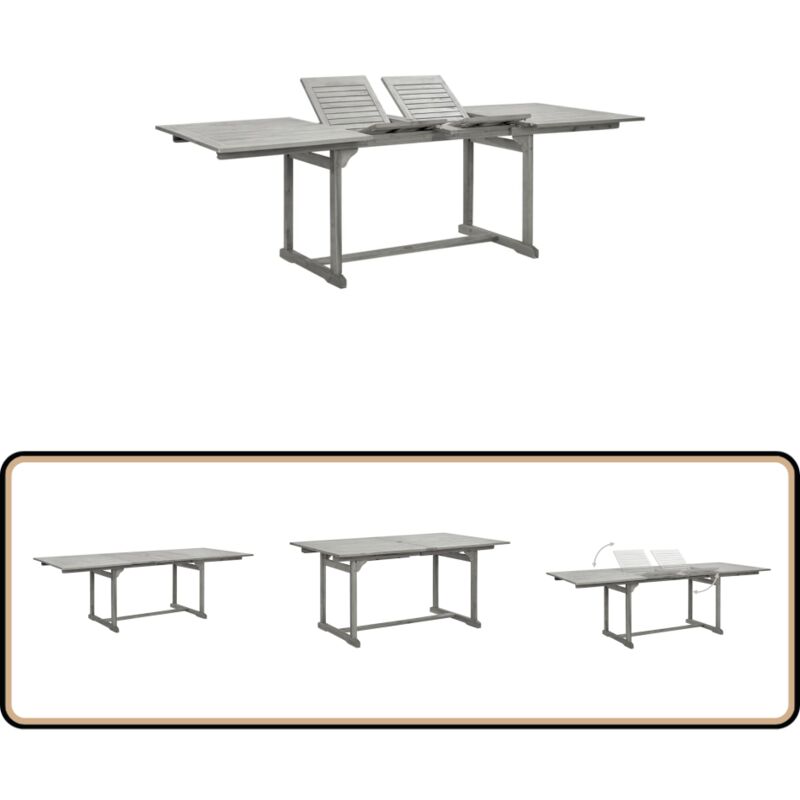 Table à dîner de jardin (160-240)x100x75cm Bois d'acacia massif - Table De Jardin - Table Extensible - Acacia Massif - Mobilier De Jardin - Table