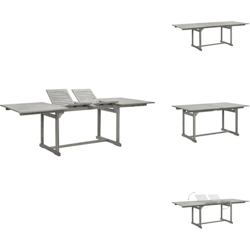 Table à dîner de jardin (160-240)x100x75cm Bois d'acacia massif - Table De Jardin - Table Extensible - Acacia Massif - Mobilier De Jardin - Table