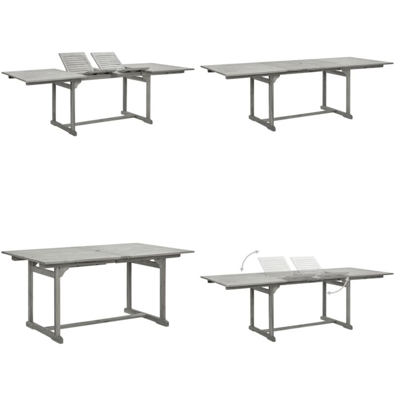 Table à dîner de jardin (160-240)x100x75cm Bois d'acacia massif - Table De Jardin - Table Extensible - Acacia Massif - Mobilier De Jardin - Table