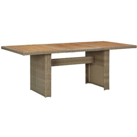Table à Dîner de Jardin Salle à Manger Multi-matériau Marron/Noir vidaXL