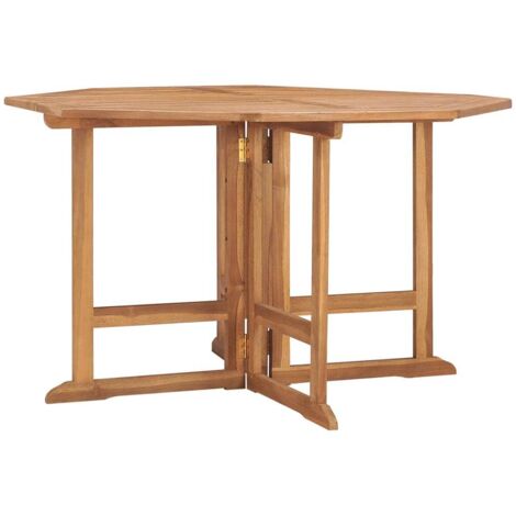 Table à dîner de jardin pliable  Table de camping  Table de Salle à Manger 110x110x75 cm Teck massif BZTHBS533105