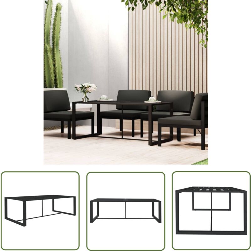 Devenirriche - The Living Store Table à dîner d'extérieur Anthracite 120x60x66 cm Aluminium - Table à Manger Extérieur - Table D'extérieur - Table