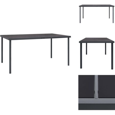 Table à dîner d'extérieur Anthracite 150x90x74 cm Acier - Table À Manger Extérieure - Table Jardin - Table Aluminium - Table Design - Table Repas