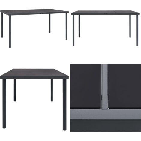Table à dîner d'extérieur Anthracite 150x90x74 cm Acier - Table À Manger Extérieure - Table Jardin - Table Aluminium - Table Design - Table Repas - Home & Living
