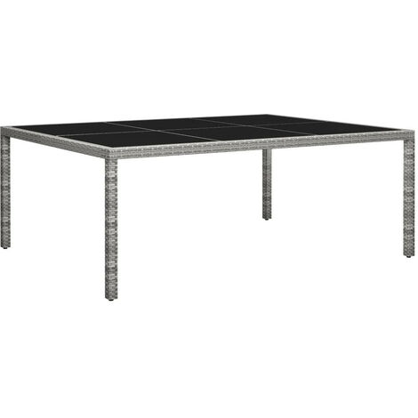 Table à dîner d'extérieur Gris 200x150x74 Résine tressée