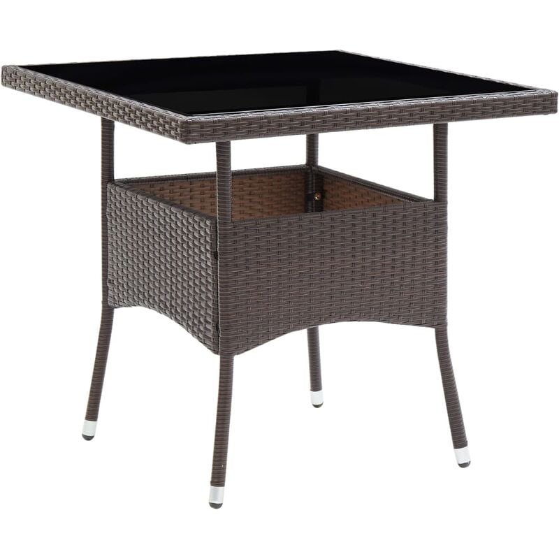 Vidaxl - Table de salle à manger de jardin Marron Résine tressée