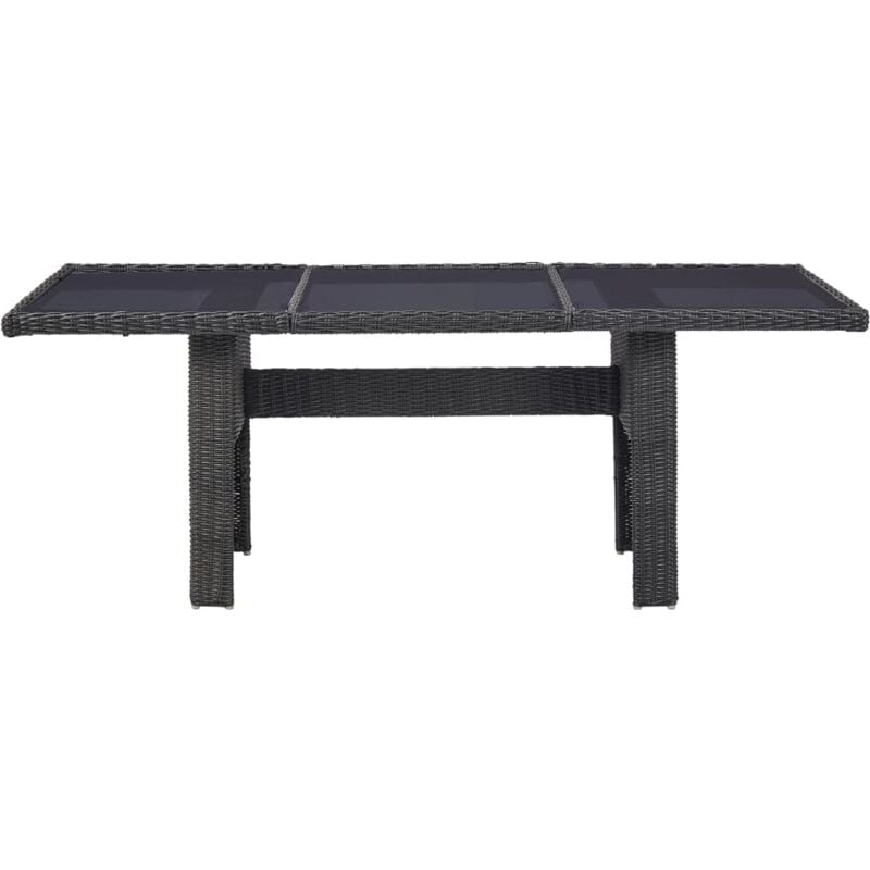 Vidaxl - Table à dîner Noir 200x100x74 cm Verre et résine tressée