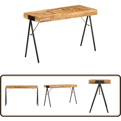 Table à écrire Bois de manguier massif 118 x 50 x 75 cm - Bureau En Bois - Bureau Design - Bureau Industriel - Bureau Vintage - Meuble De Bureau