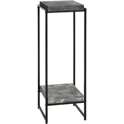 Table à fleurs HWC-K71 - étagère à fleurs table d'appoint étagère à plantes - certifiée MVG MDF métal - gris foncé - 101cm