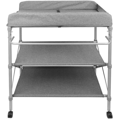 Table à Langer avec Cadre en Métal Gris