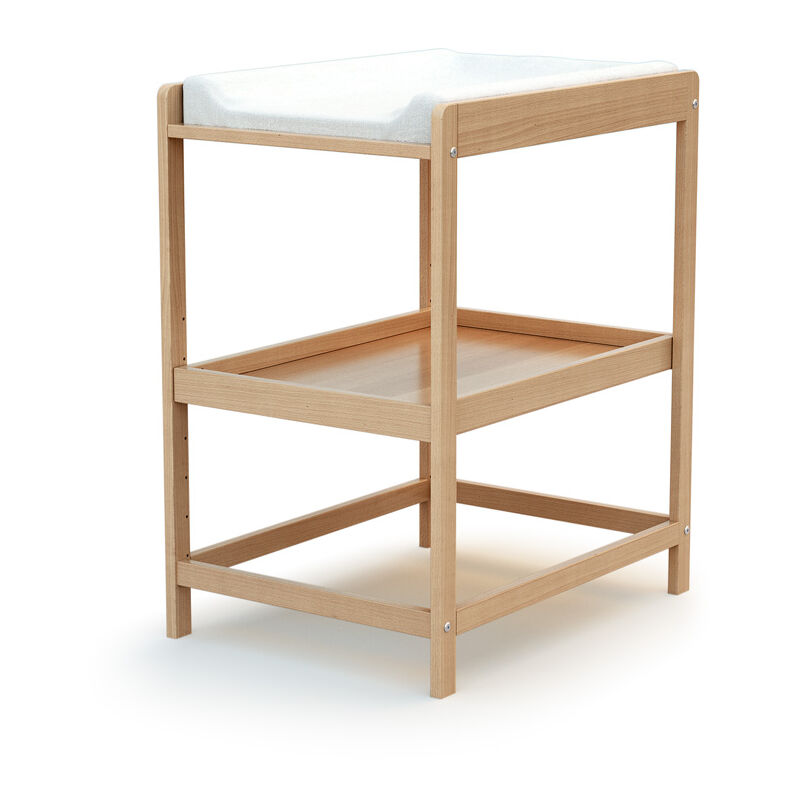 AT4 - Table à langer 1 étagère confort en bois - Hêtre verni