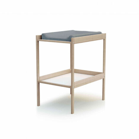 Table à langer bébé en bois hêtre avec étagère de rangement 50x70