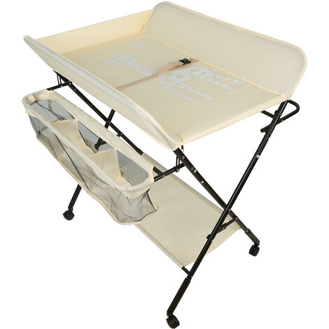 Table à langer pour bébé - YOULUOLI - Blanc - Portable avec rouleau et  ceinture de sécurité