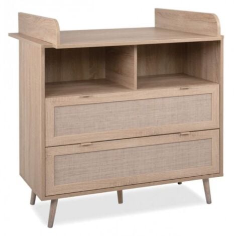 ABITARE Table à langer pour enfants 100x78 cm chêne clair - Agrigento