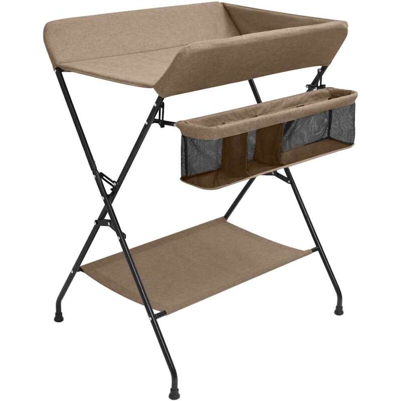 Table à langer Taupe Fer Vidaxl