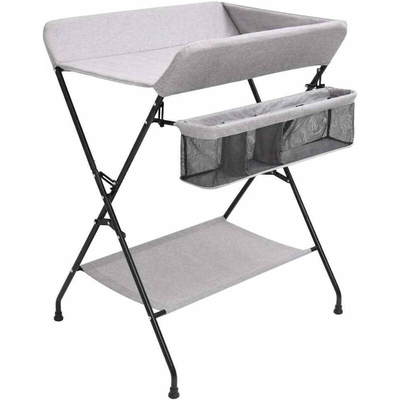 Table à langer Gris clair Fer Vidaxl