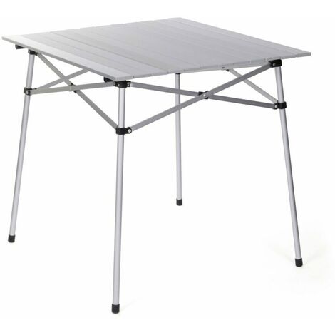Table à lattes de camping - O'Camp - Housse de transport inclus - Dimensions : 70 x 70 x 70 cm