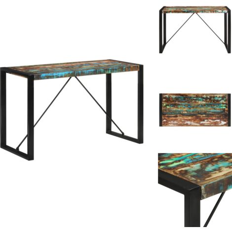 Table à manger 120x55x76 cm bois massif de récupération - Table À Manger - Table De Salle À Manger - Table En Bois - Mobilier Vintage - Meubles Rustiques