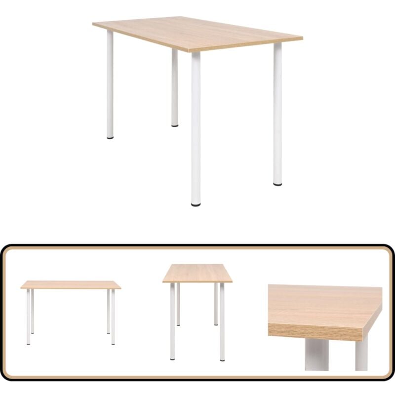 Vidaxl - Table à manger 120x60x73 cm Chêne et blanc - Table à Manger - Table Ronde - Table Extensible - Meubles De Salle à Manger - Mobilier