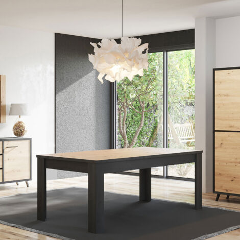 Table à manger 160 cm décor naturel et gris foncé - TYFTA