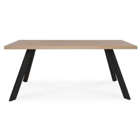 Table à manger 160x190 cm chêne clair et gris anthracite - Lugo