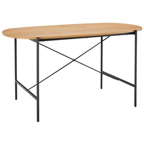 Table à manger 160x90x75 cm effet chêne et noir - BLIKI