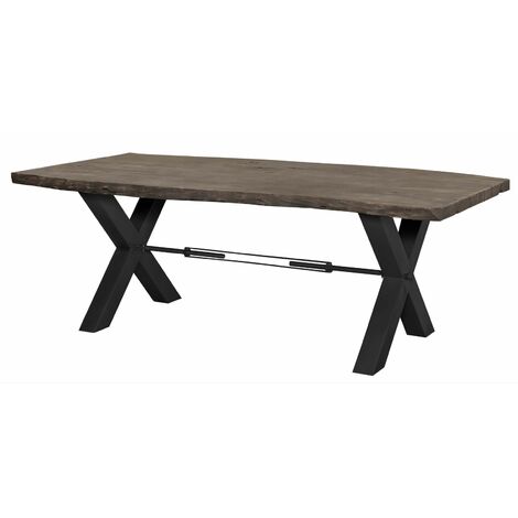 Table à manger 180x110 Acacia laqué Gris taupe IRON LABEL 175