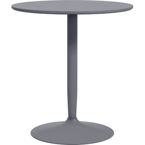 Table à manger 2 personnes ronde base acier grise 70x70x75 cm