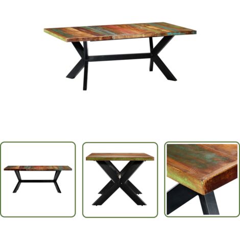 Table à manger 200x100x75 cm Bois de récupération solide