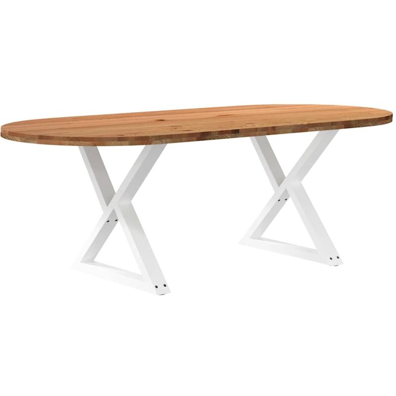 Table à manger 220x100x74 cm bois de chêne massif ovale Vidaxl