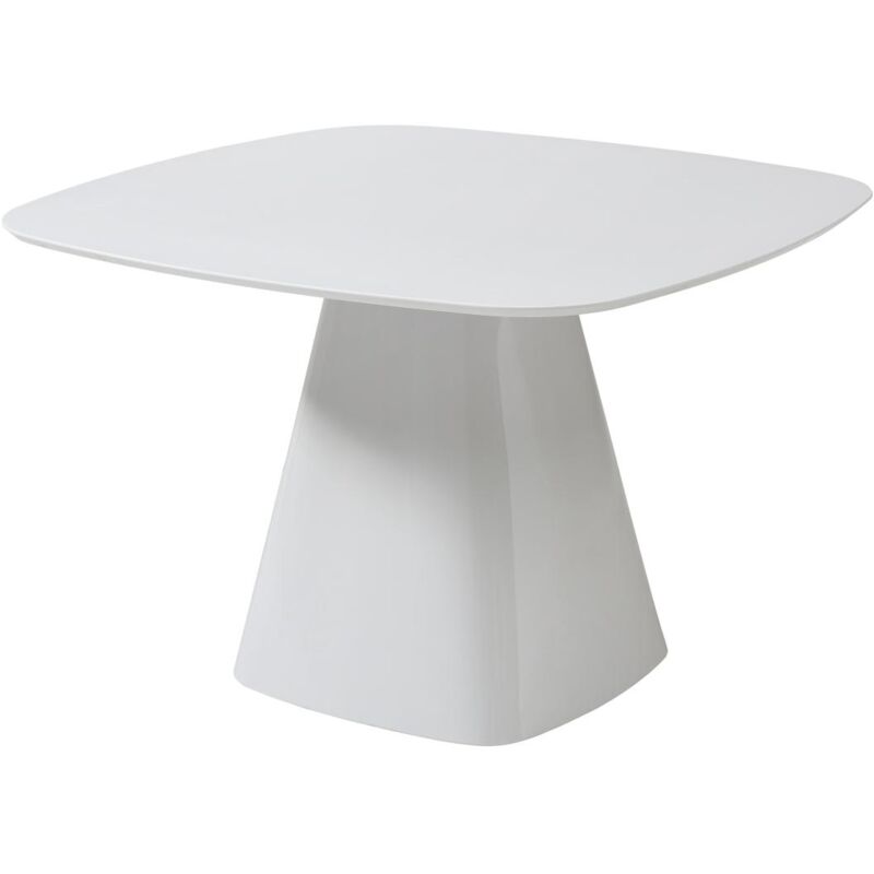 Vente-unique - Table à manger 4 personnes en mdf - Blanc laqué - budonia