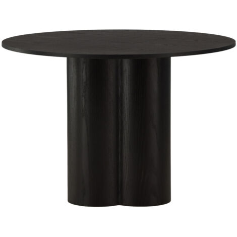 Table à manger 4 personnes ronde en bois - Noir - Olivia
