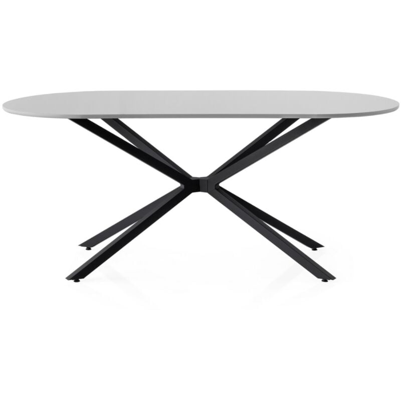 Concept-usine - karvia - Table à manger 6 personnes gris et noir 180 cm