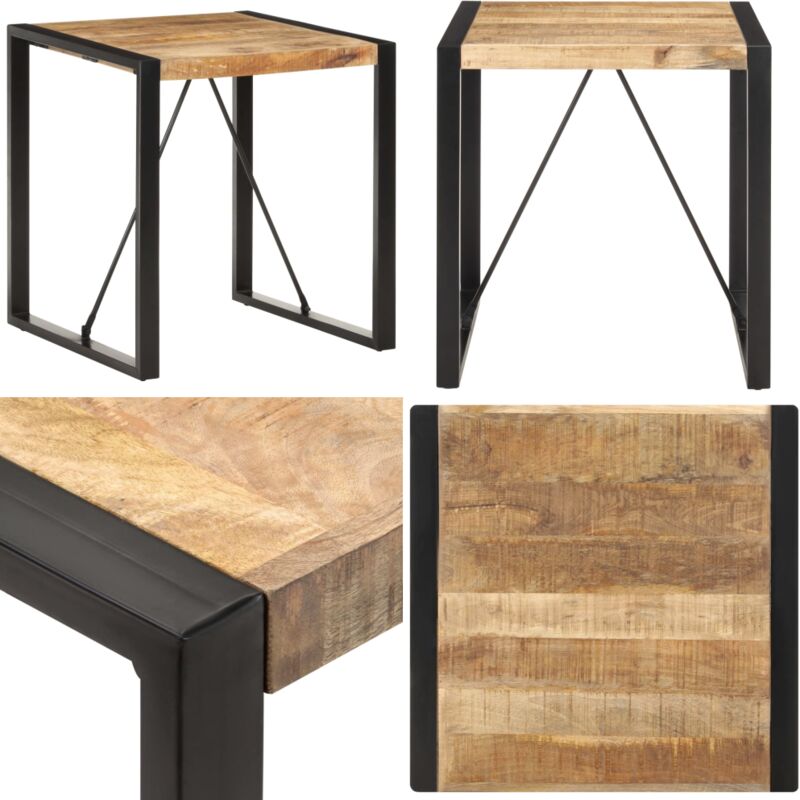 Table à manger 70x70x75 cm Bois de manguier massif brut - Table à Manger - Table Industrielle - Table En Bois - Table Design - Table Bistrot - Home &