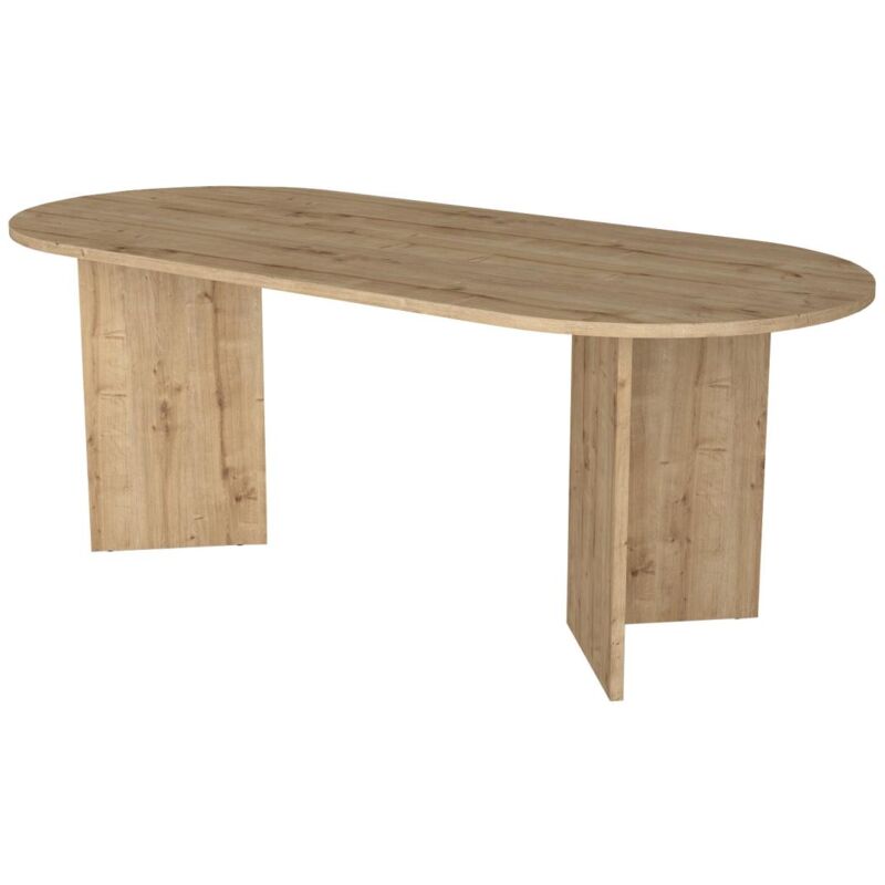 Vente-unique - Table à manger 8 personnes - Naturel clair - topania