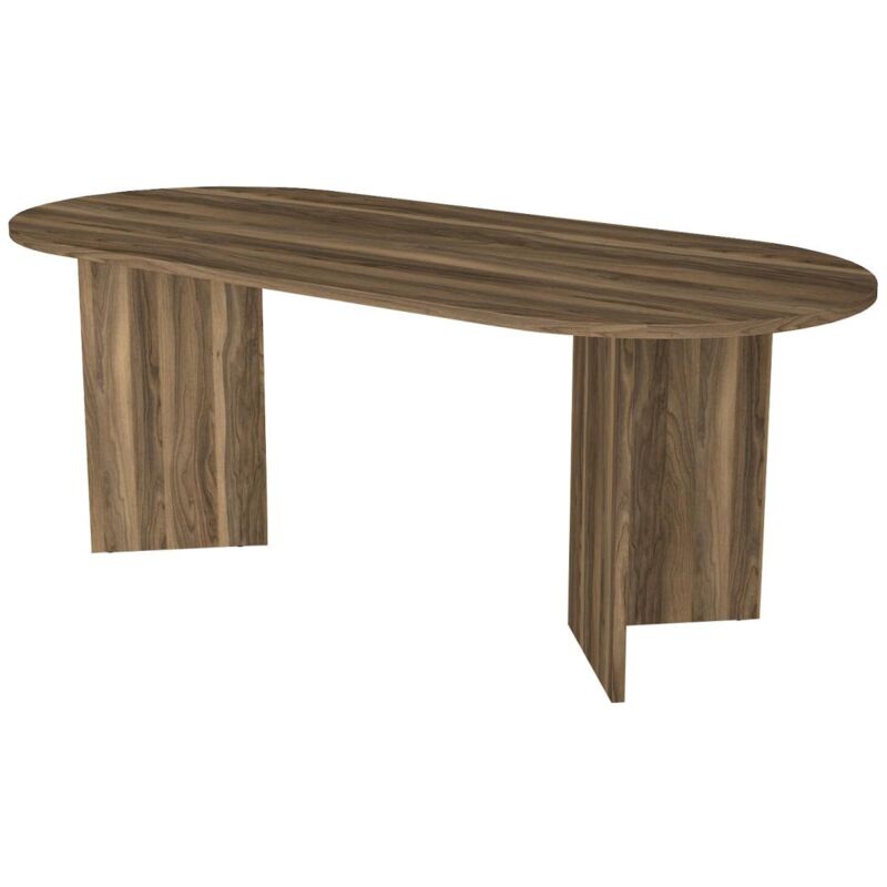 Vente-unique - Table à manger 8 personnes - Naturel foncé - topania