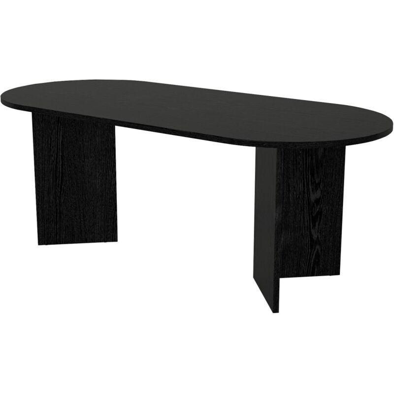 Vente-unique - Table à manger 8 personnes - Noir - topania