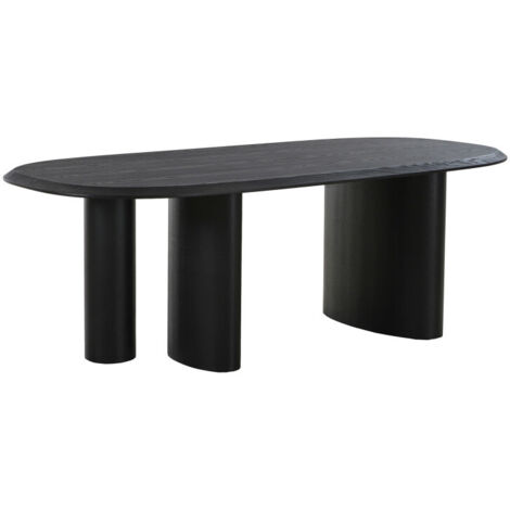 Table à manger 8 personnes ovale en bois - Noir - TIRANO