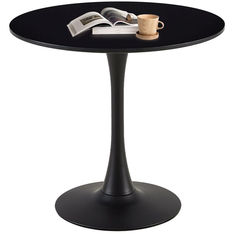 Eggree - Table à manger à tréteaux avec 70cm - Noir