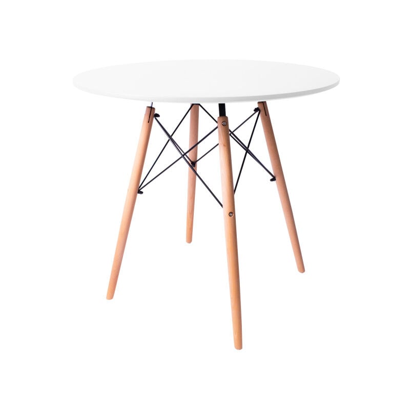 Aga24 - Table à manger Aga 80 cm Blanc